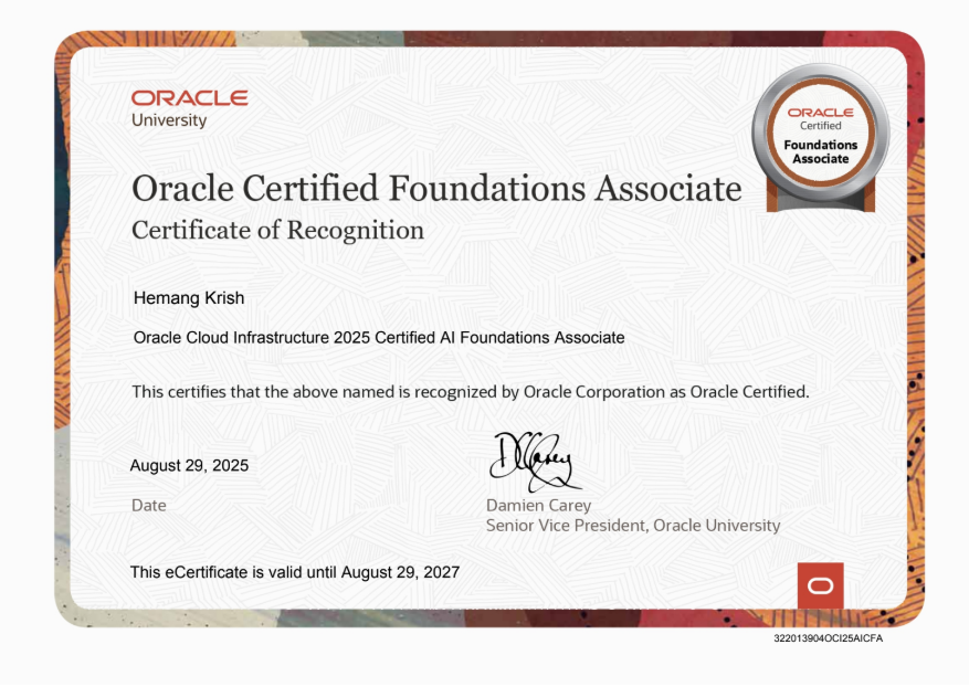 Oracle AI Foundations Certificate