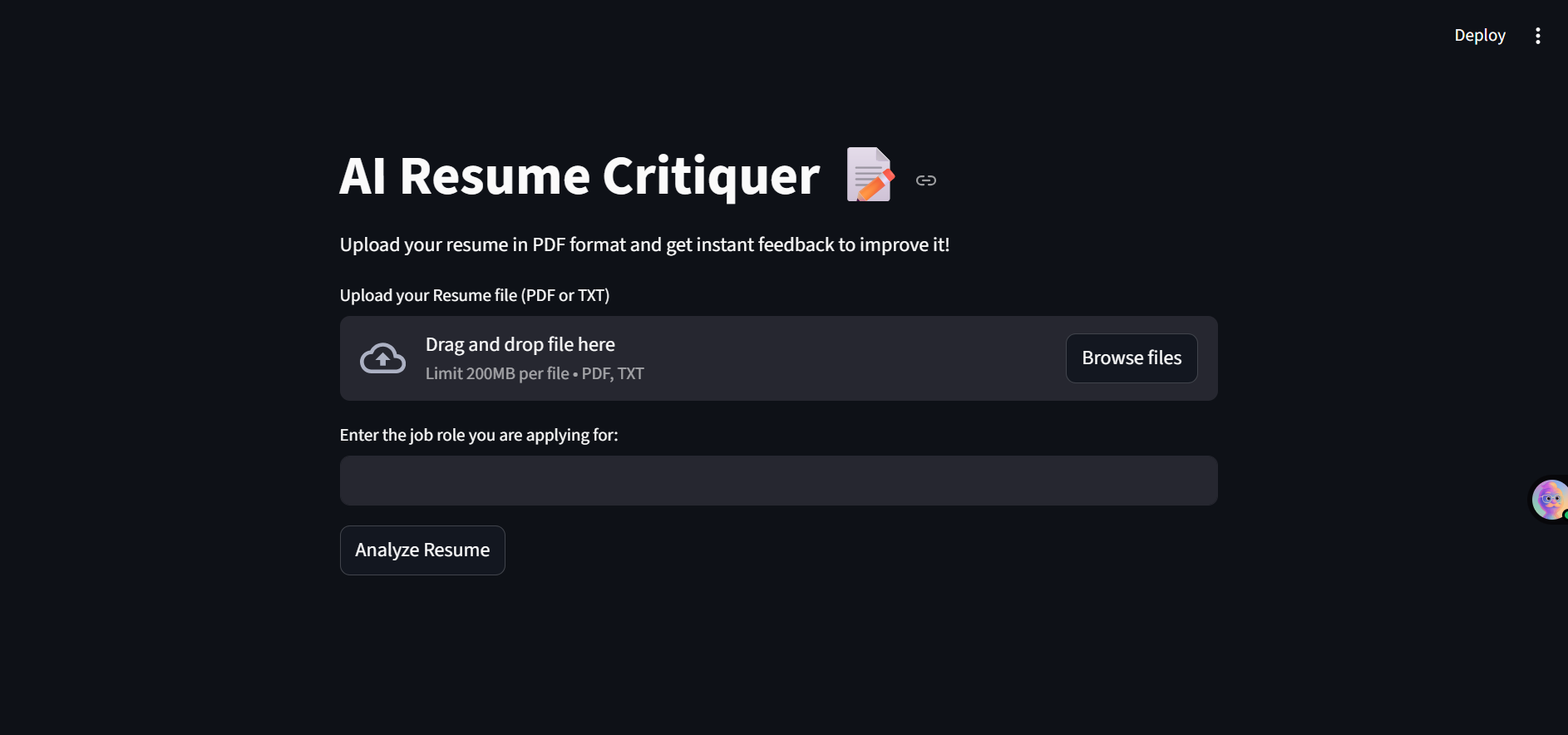 AI Resume Critiquer 